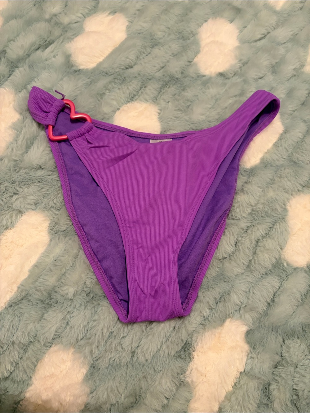 wild fable Purple Bikini Bottom with Pink Heart Accent